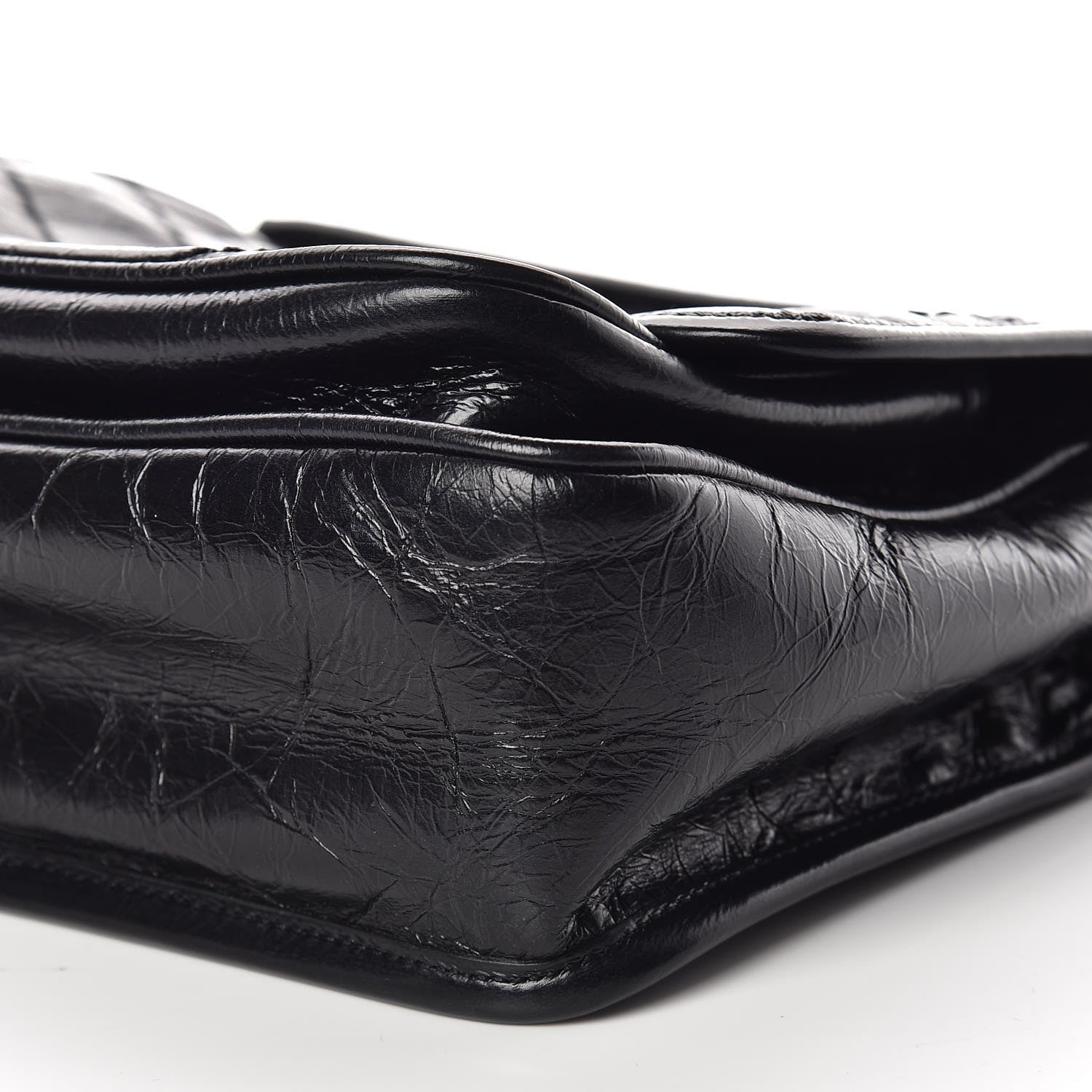 Saint Laurent Crinkled Calfskin Matelasse Monogram Baby Niki Chain Satchel Black 6 of 9