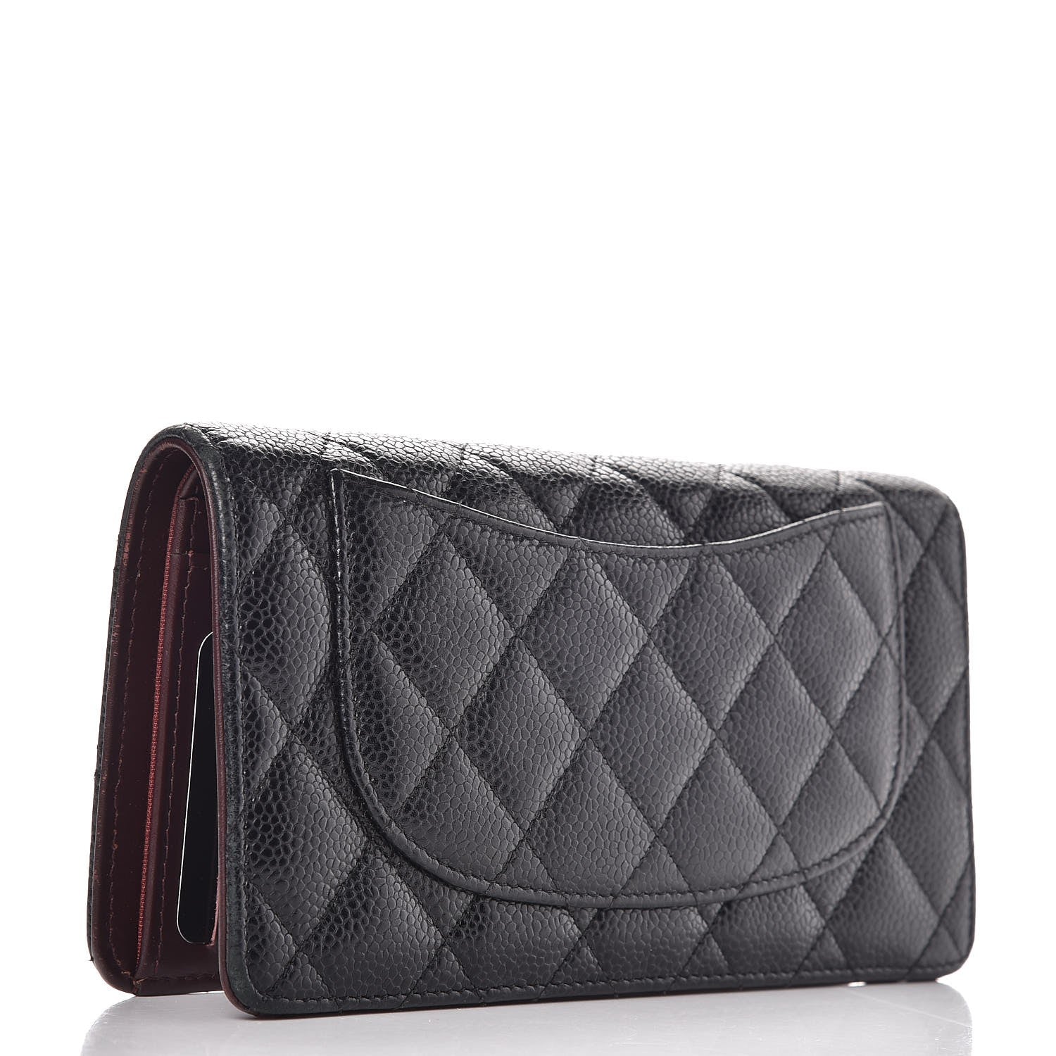 Chanel Caviar Quilted Yen Wallet Black 3 of 9