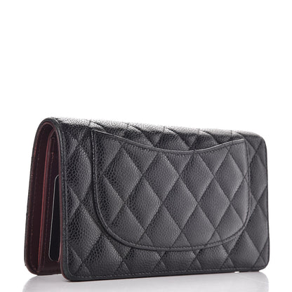 Chanel Caviar Quilted Yen Wallet Black 3 of 9