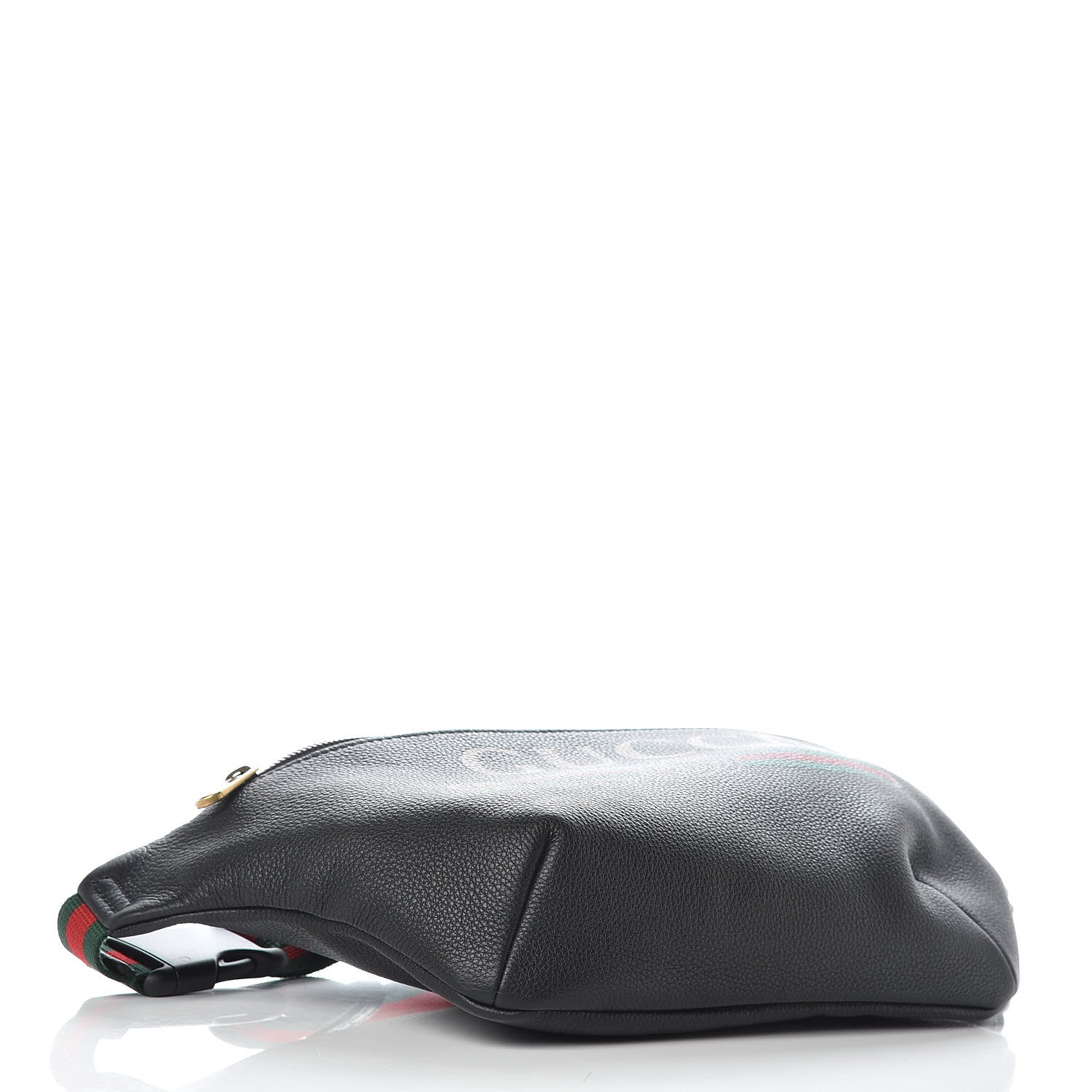 Gucci Grained Calfskin Logo Belt Bag Black 4 of 9