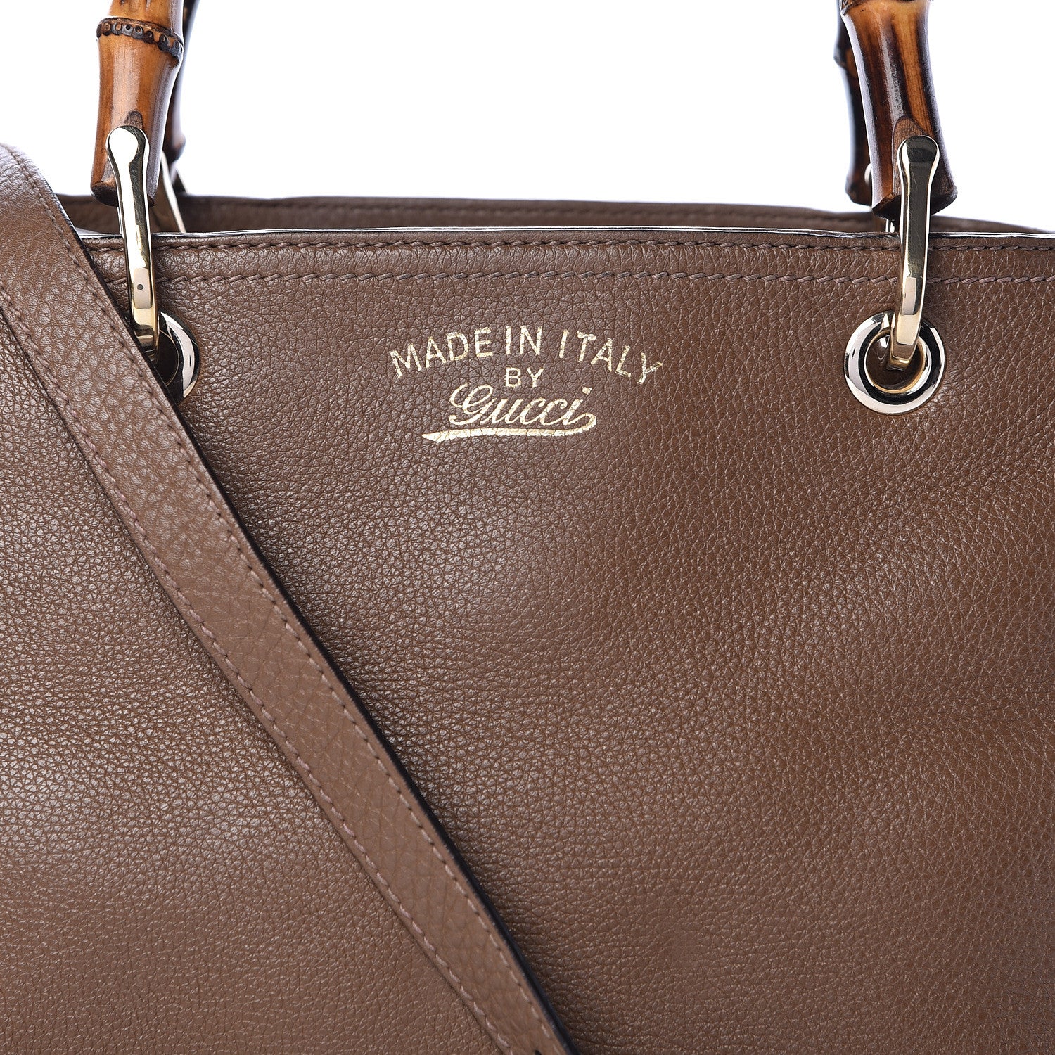 Gucci Calfskin Small Bamboo Shopper Tote Acero 8 of 14
