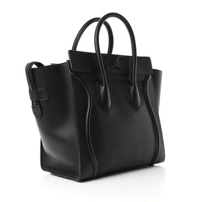 Celine Drummed Calfskin Mini Luggage Black 3 of 11