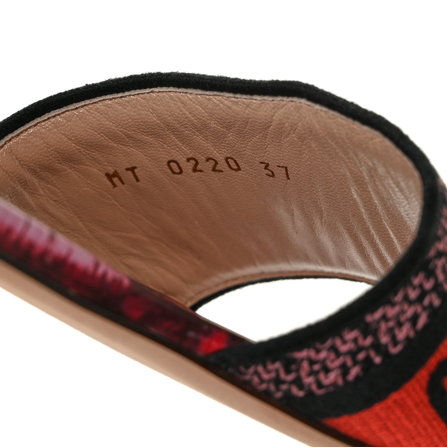Christian Dior Canvas Tie Dye Embroidered Dway Slide Sandals 37 Red 8 of 8