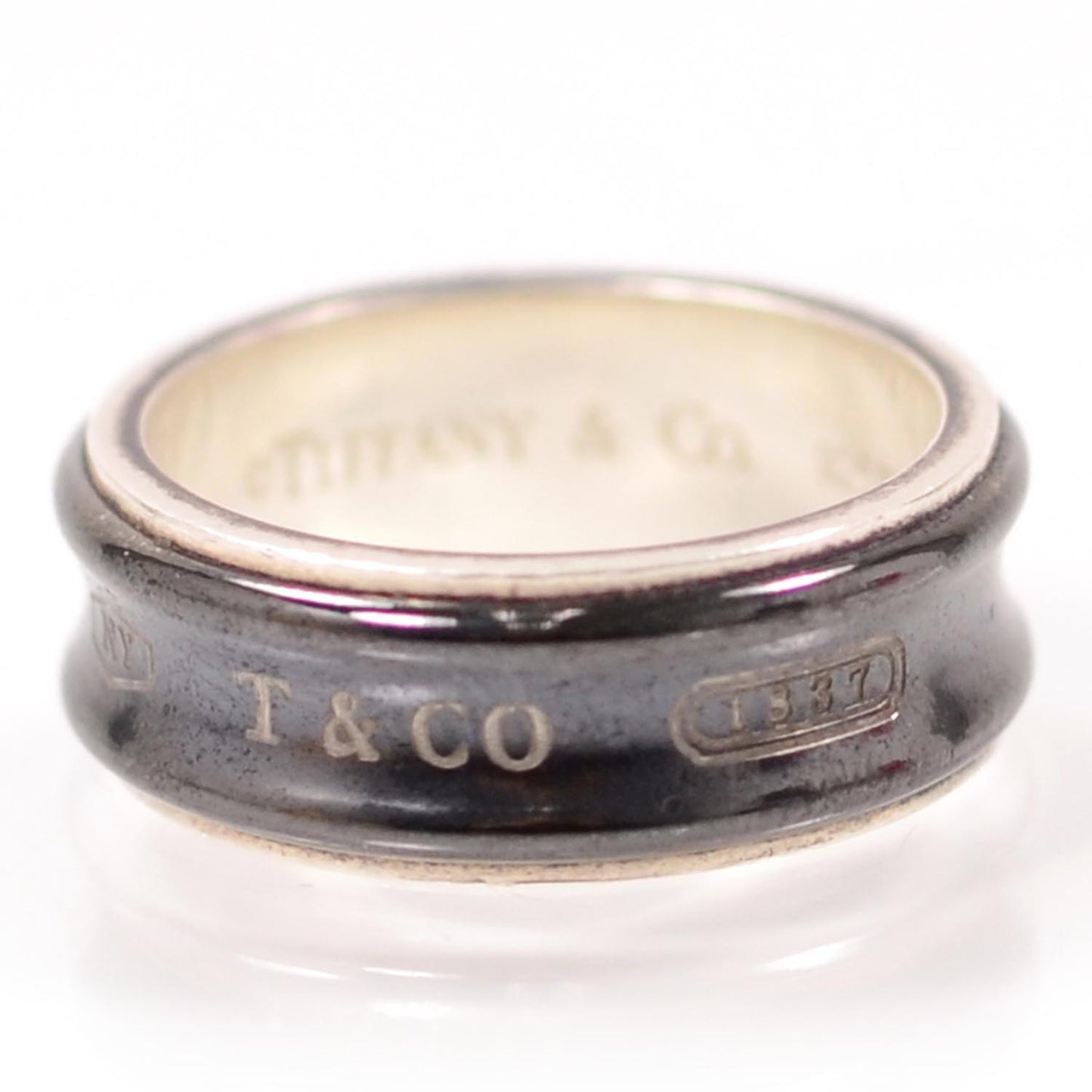 Sterling Silver Titanium 1837 Ring 10 Black