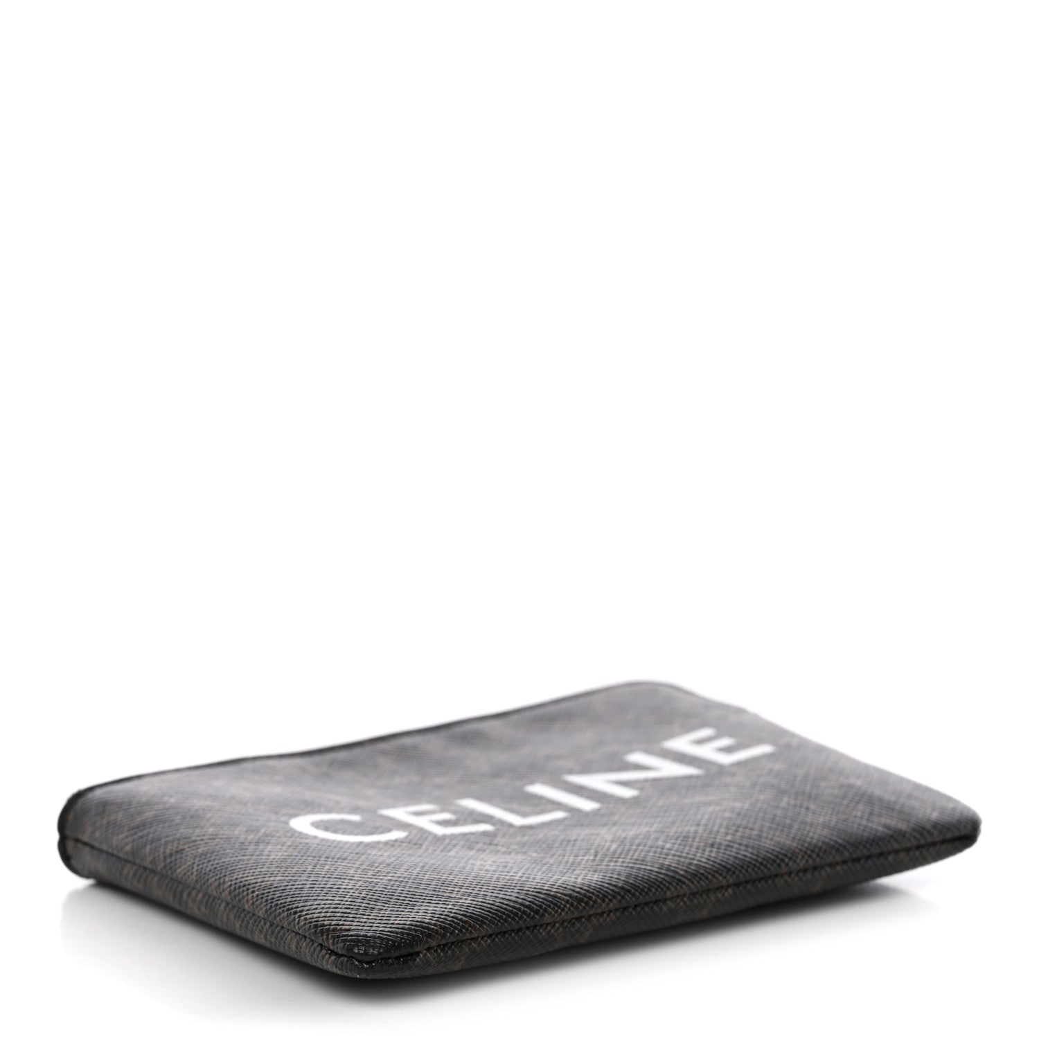 Celine Triomphe Canvas Logo Coin and Card Pouch With Hook Black 4 of 9