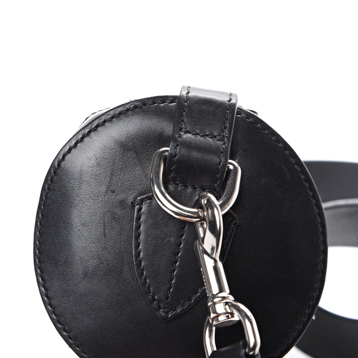 Calfskin Linen The Barrel Bag Black