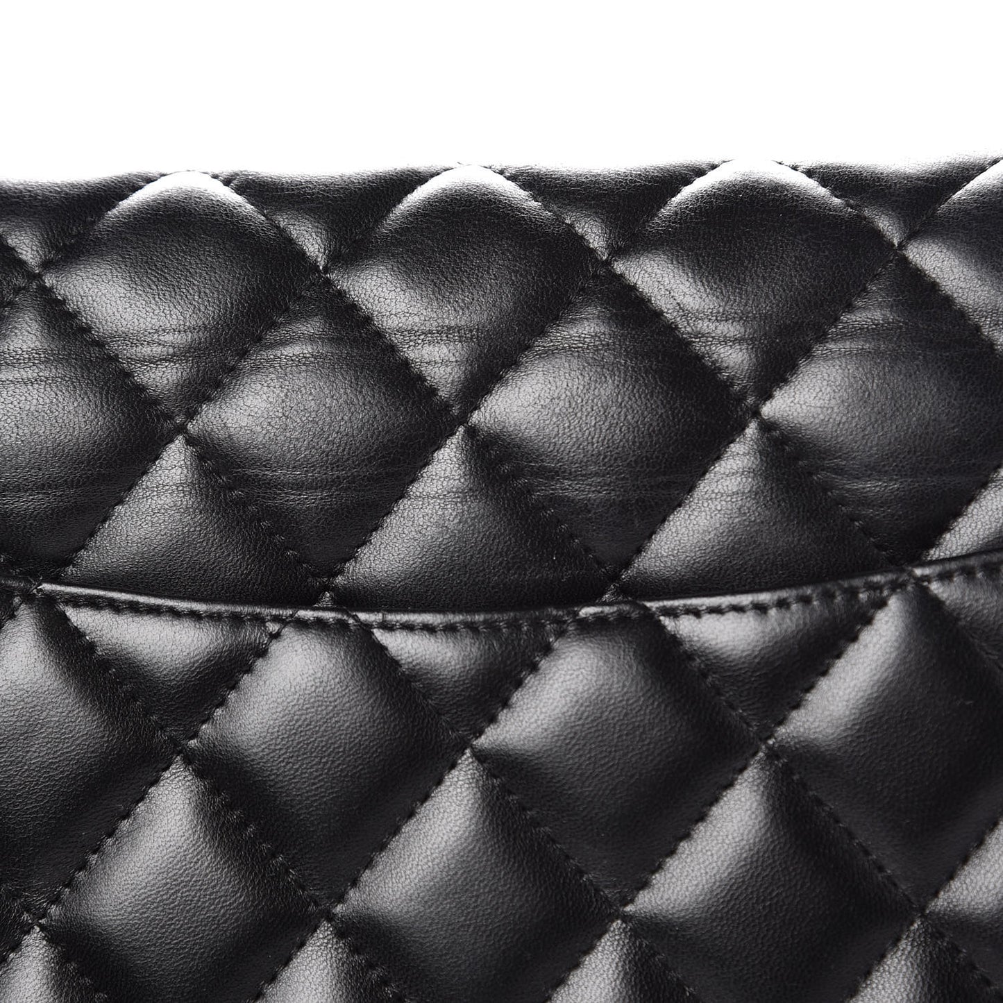Lambskin Quilted Jumbo Double Flap Black