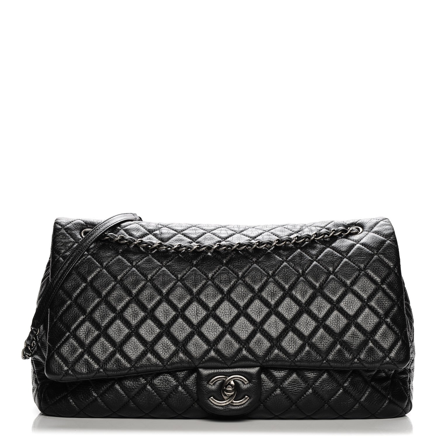 Chanel Calfskin Quilted XXL Travel Flap Bag Black 1 of 8