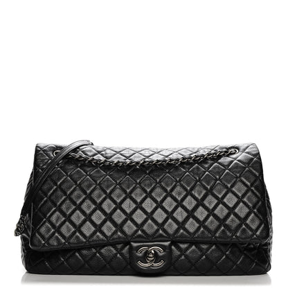 Chanel Calfskin Quilted XXL Travel Flap Bag Black 1 of 8