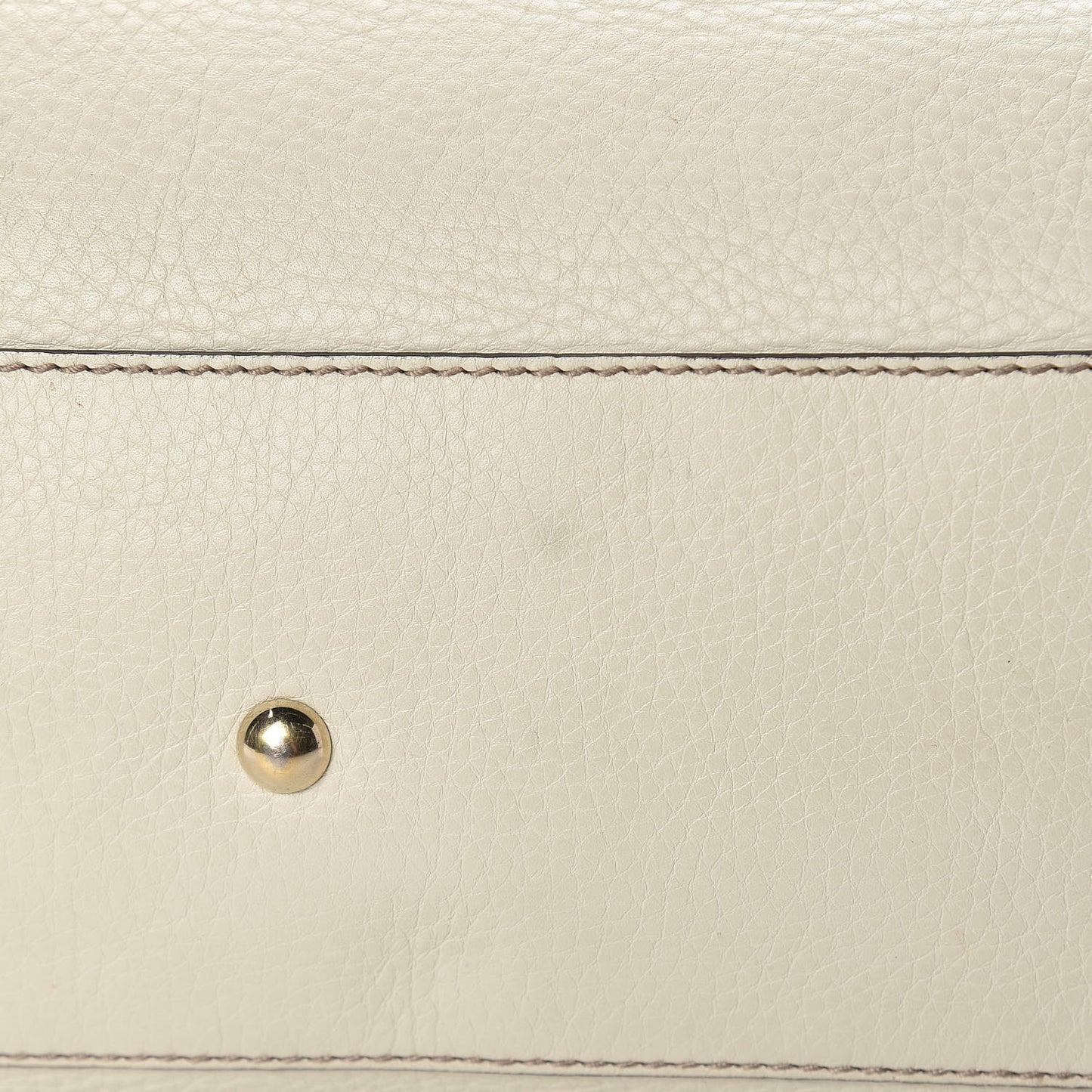 Pebbled Calfskin Large Soho Top Handle Bag Off White
