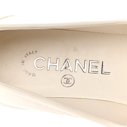 Chanel Shiny Lambskin Quilted CC Turnlock Loafers 38 White 7 of 10