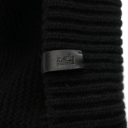 Hermes Cashmere Beanie Hat M Black 6 of 6