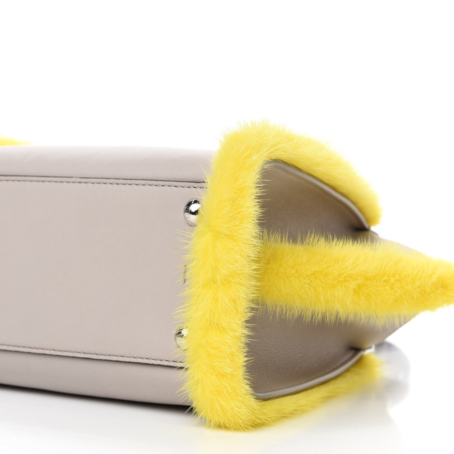 Vitello Dolce Mink Fur Mini 3jours Tote Beige Yellow