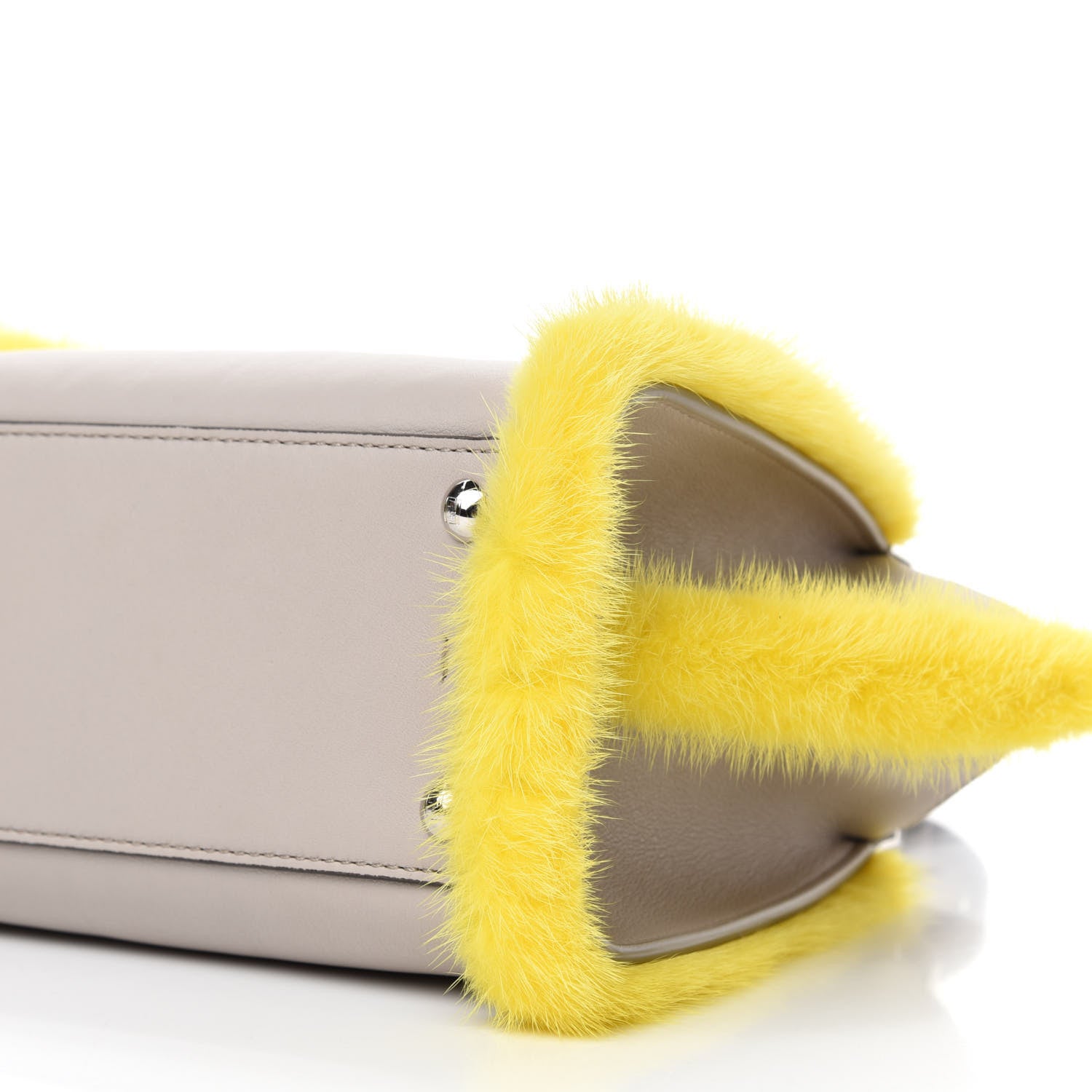Fendi Vitello Dolce Mink Fur Mini 3jours Tote Beige Yellow 7 of 10