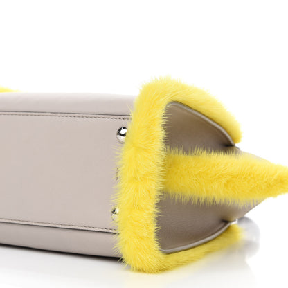 Fendi Vitello Dolce Mink Fur Mini 3jours Tote Beige Yellow 7 of 10