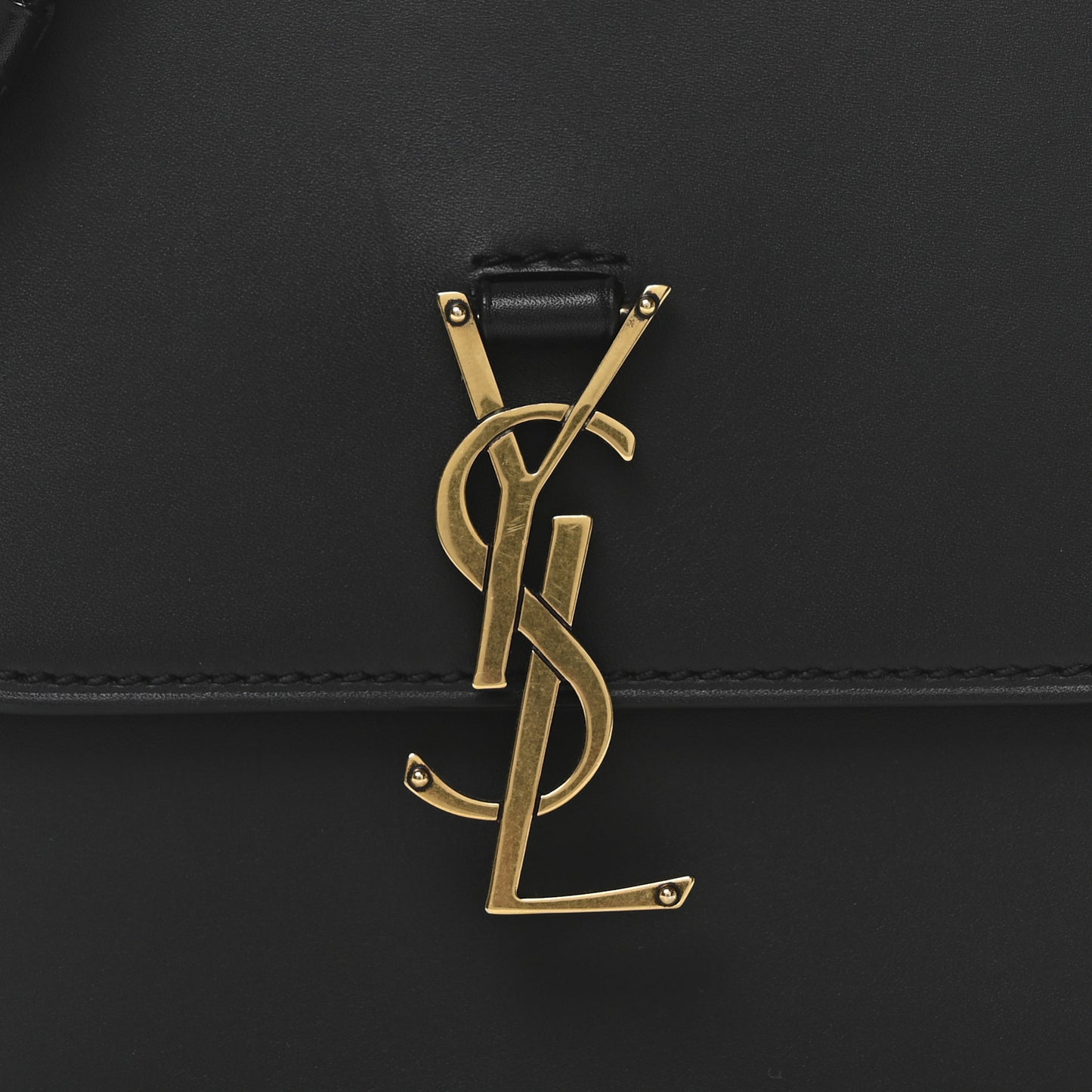 Smooth Calfskin North South Kaia Satchel Black