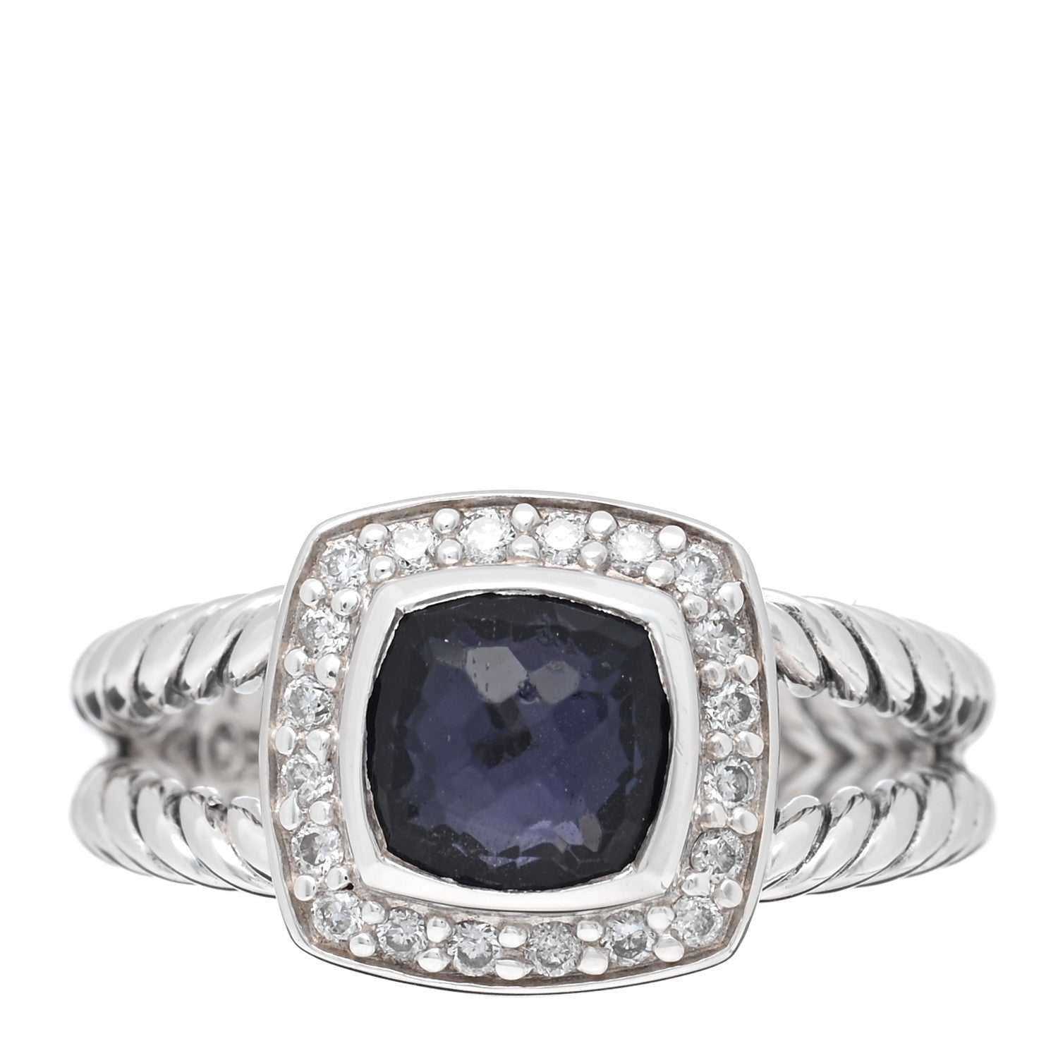 David Yurman Sterling Silver Diamond Black Orchid 7mm Petite Albion Ring 52 6 1 of 4