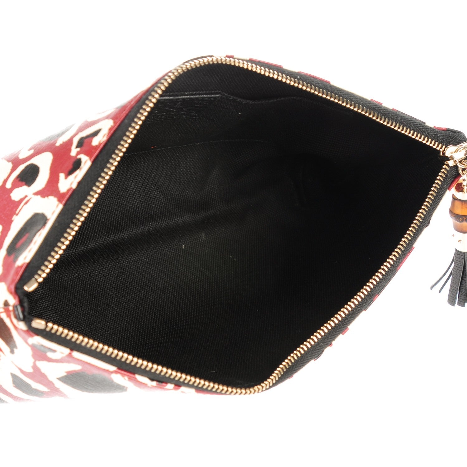 Gucci Patent Leopard Printed Large Pouch Red 5 of 7