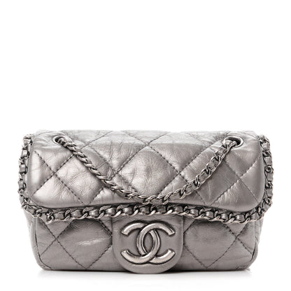 Chanel Metallic Calfskin Mini Chain Me Flap Silver 1 of 12