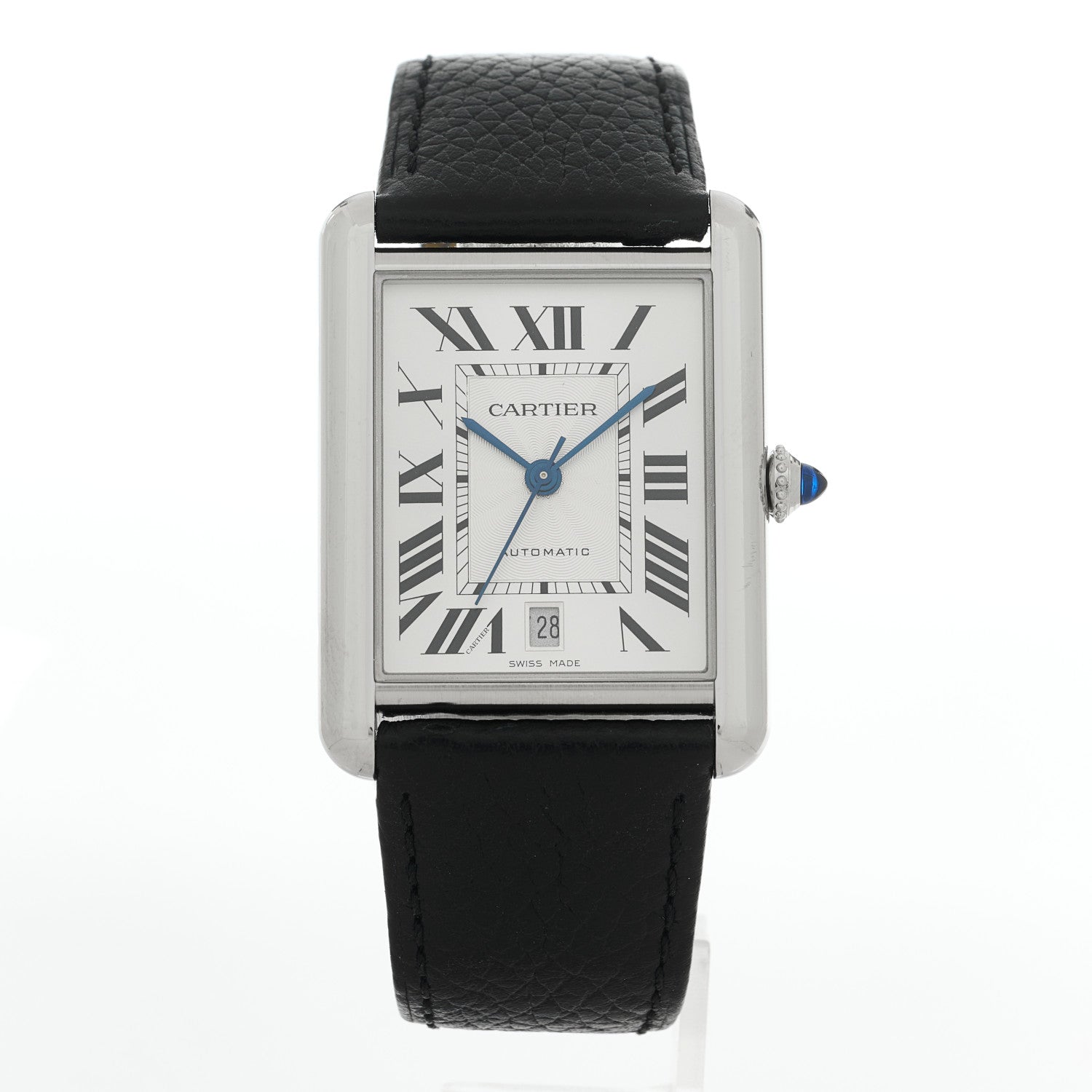 Cartier Stainless Steel Calfskin 31mm Tank Must Automatic Watch 1 of 5