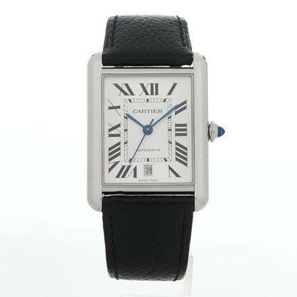 Cartier Stainless Steel Calfskin 31mm Tank Must Automatic Watch 1 of 5