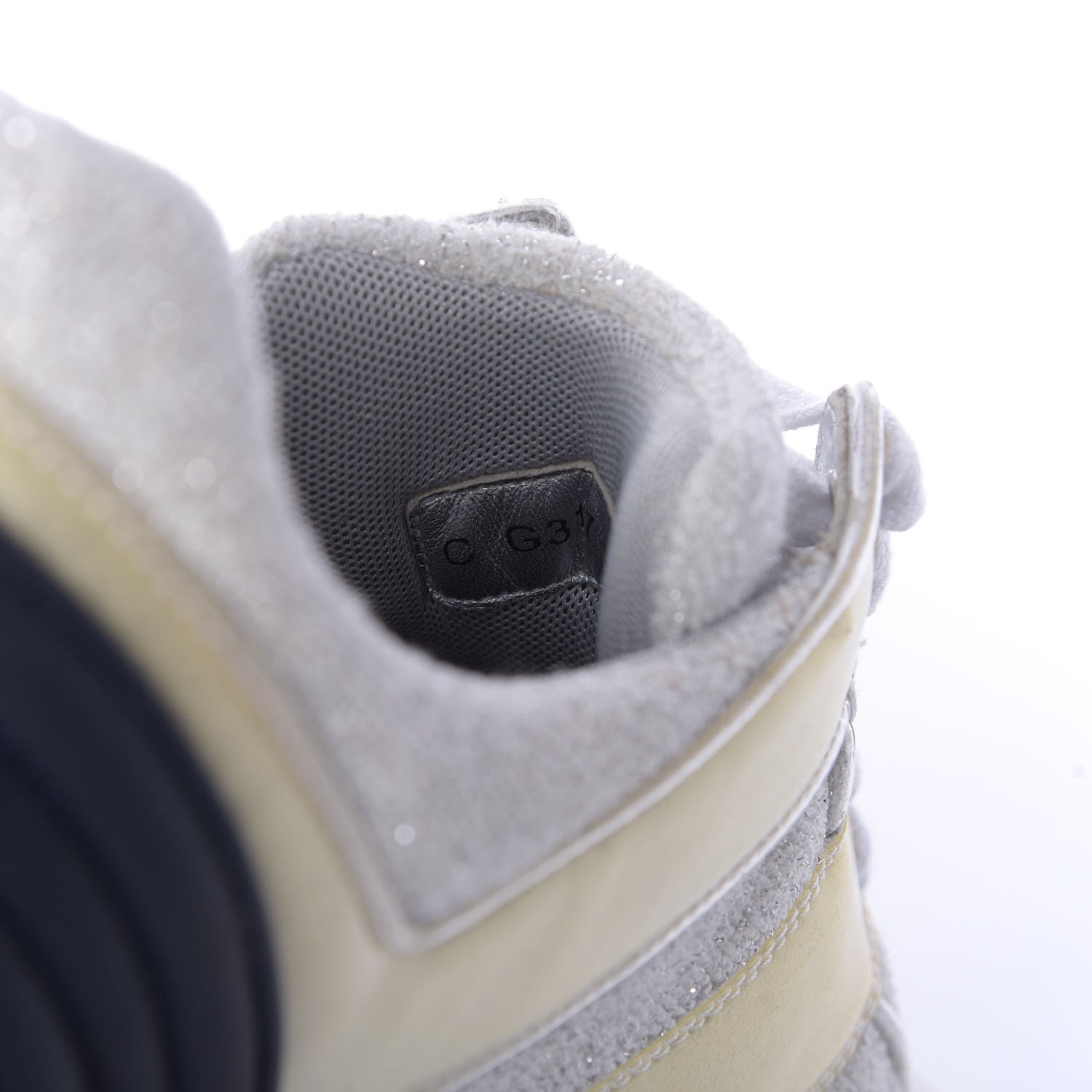 Chanel Iridescent Terry Cloth PVC Calfskin Sneakers 44 Silver 9 of 9