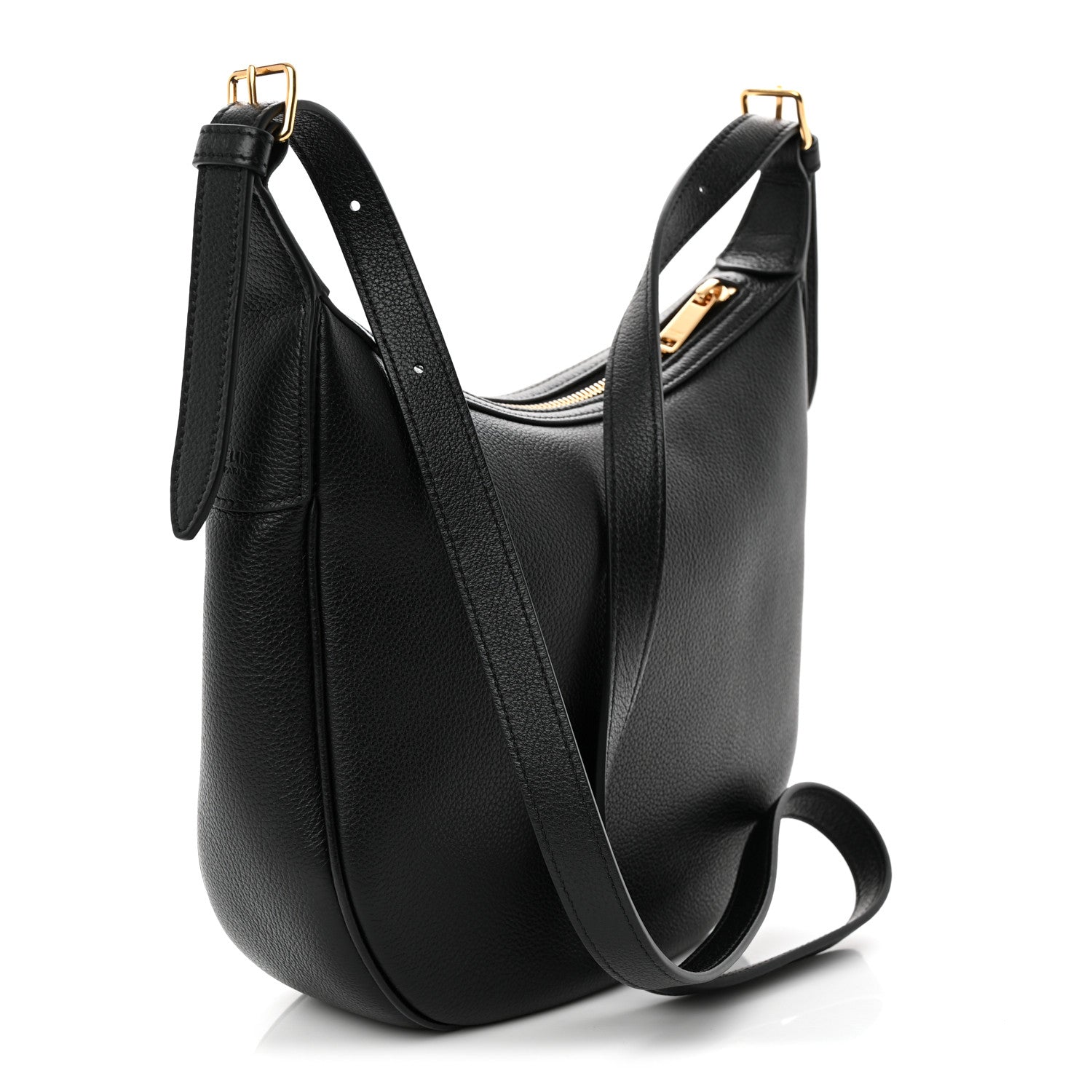 Celine Supple Calfskin Cuir Triomphe Small Heloise Shoulder Bag Black 3 of 11