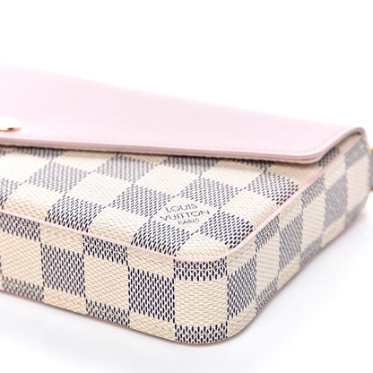 Louis Vuitton Damier Azur Calfskin Pochette Felicie Eau de Rose 12 of 12