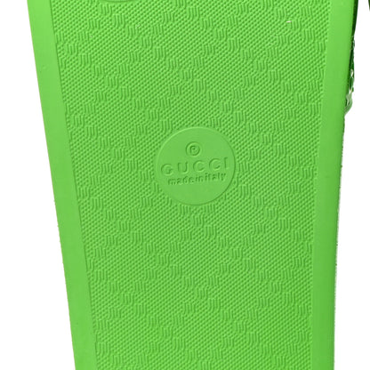 Gucci Rubber GG Monogram Perforated Mens Slide Sandals 6 Green 6 of 8