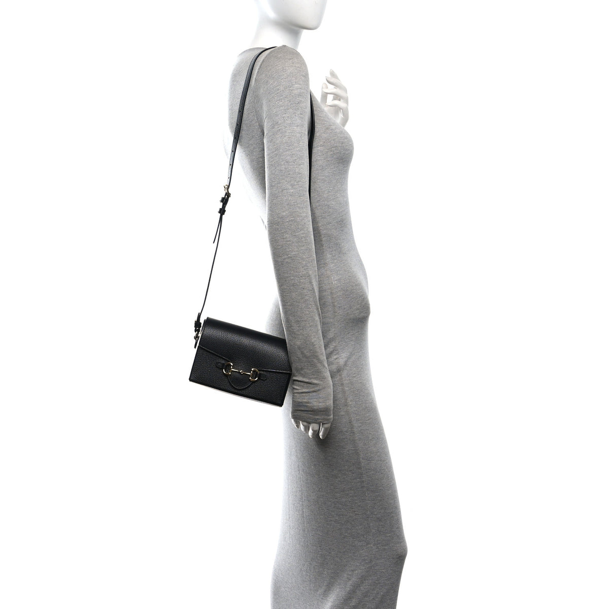 Gucci Calfskin Horsebit 1955 Shoulder Bag Black 2 of 11