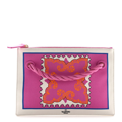 Valentino Garavani Canvas Rope Honolulu Pouch Fuchsia Multicolor 1 of 7