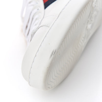 Gucci Calfskin Wool Web Bee Embroidered Mens Ace Sneakers 9 White 8 of 9