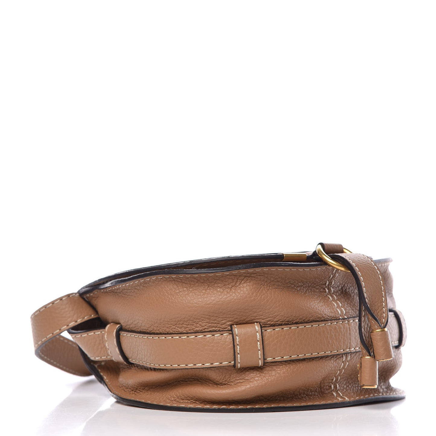 Calfskin Mini Marcie Round Crossbody Bag Nut