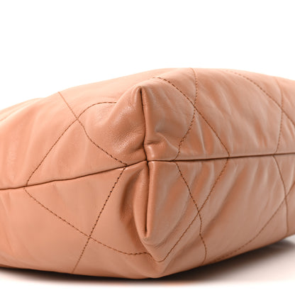 Chanel Shiny Calfskin Quilted Small Chanel 22 Camel 10 of 11