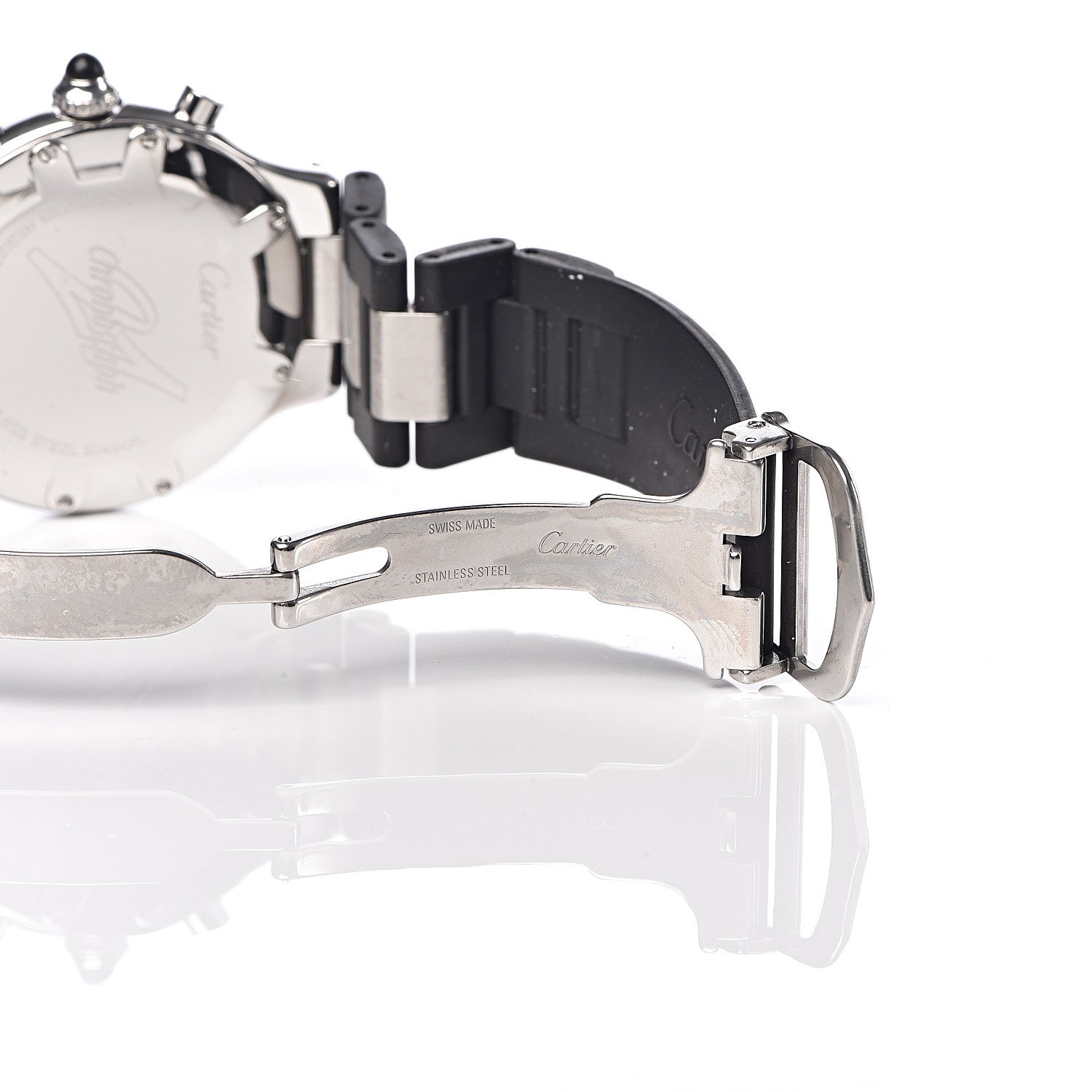 Cartier Stainless Steel Rubber 38mm Must 21 Chronoscaph Quartz Watch Black 7 of 8