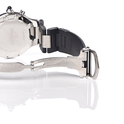 Cartier Stainless Steel Rubber 38mm Must 21 Chronoscaph Quartz Watch Black 7 of 8