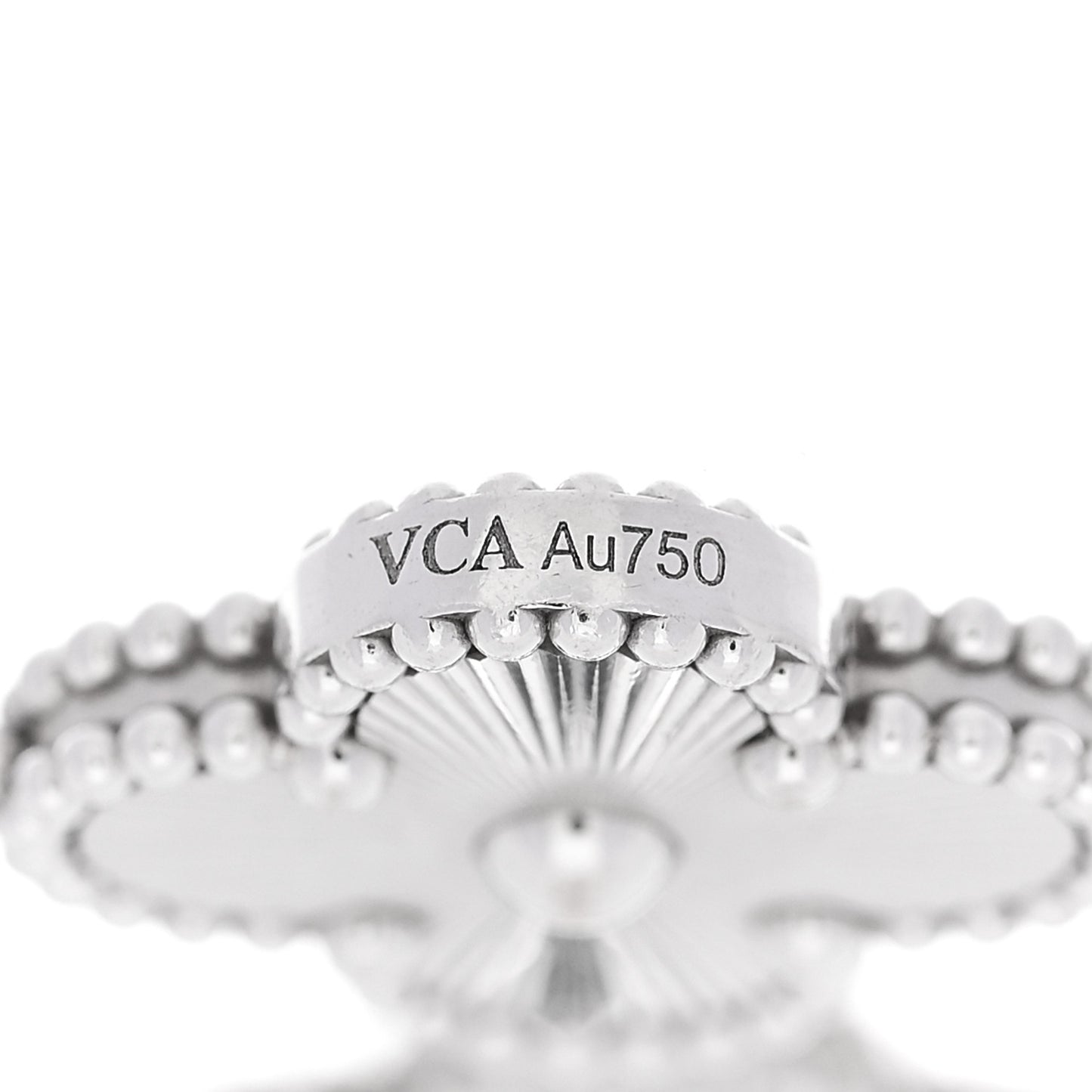 18K White Gold 5 Motifs Guilloche Vintage Alhambra Bracelet