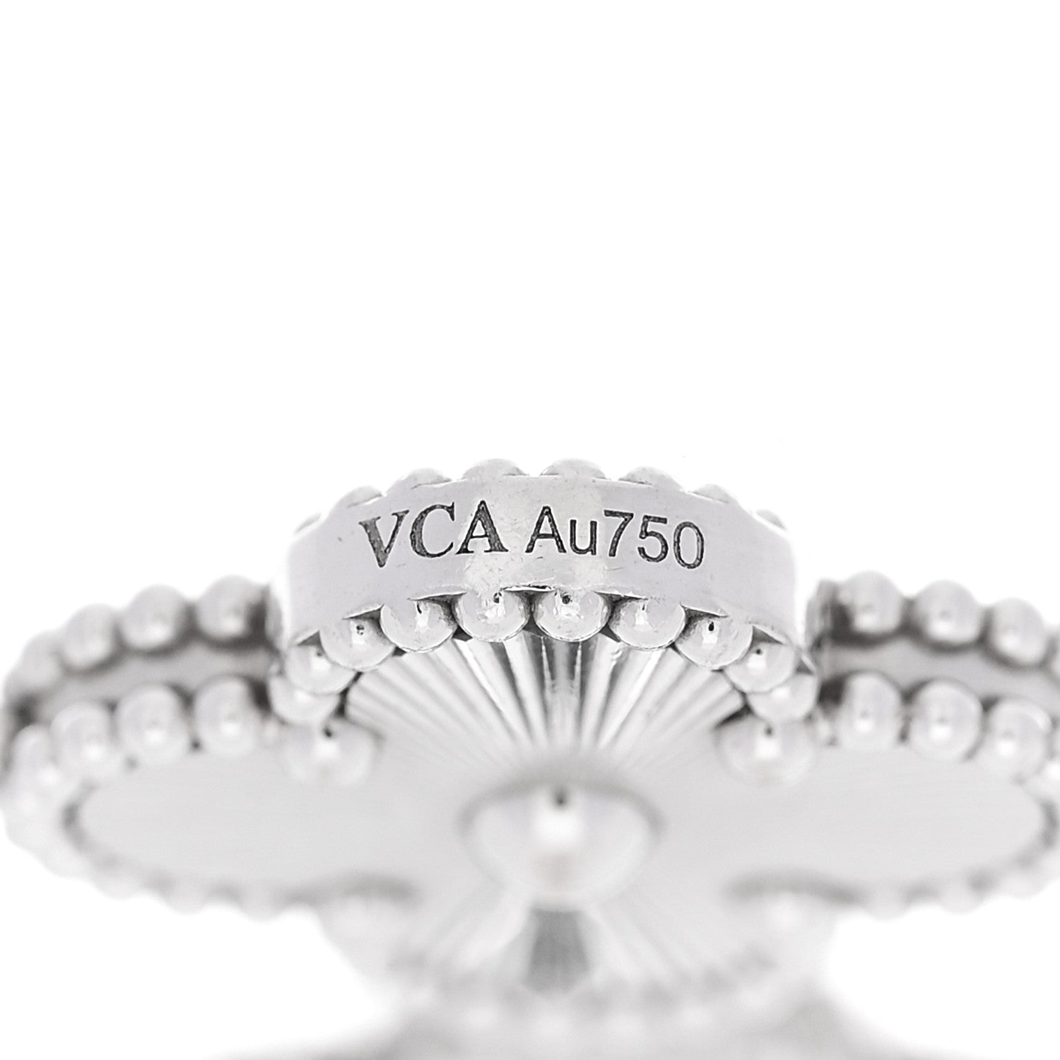 Van Cleef & Arpels 18K White Gold 5 Motifs Guilloche Vintage Alhambra Bracelet 3 of 5