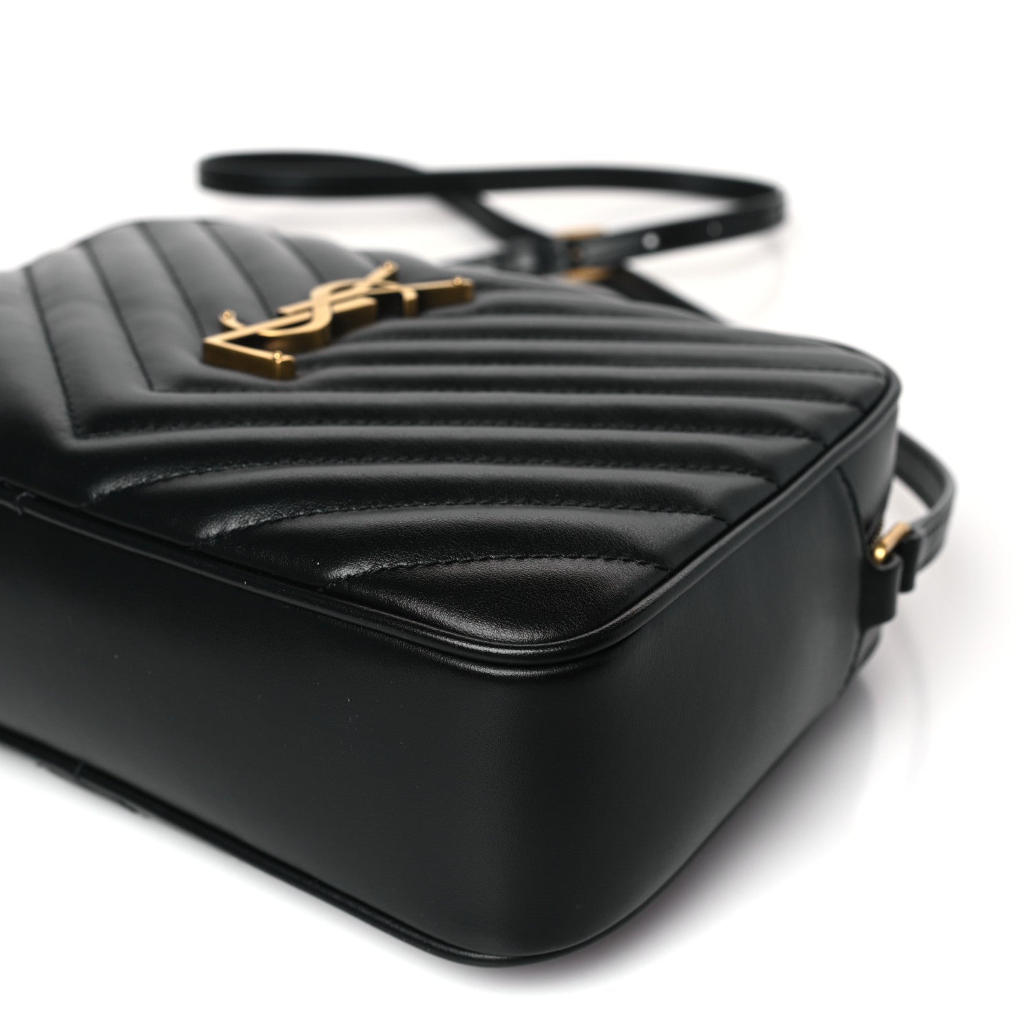 Saint Laurent Calfskin Matelasse Monogram Lou Camera Bag Black 8 of 9