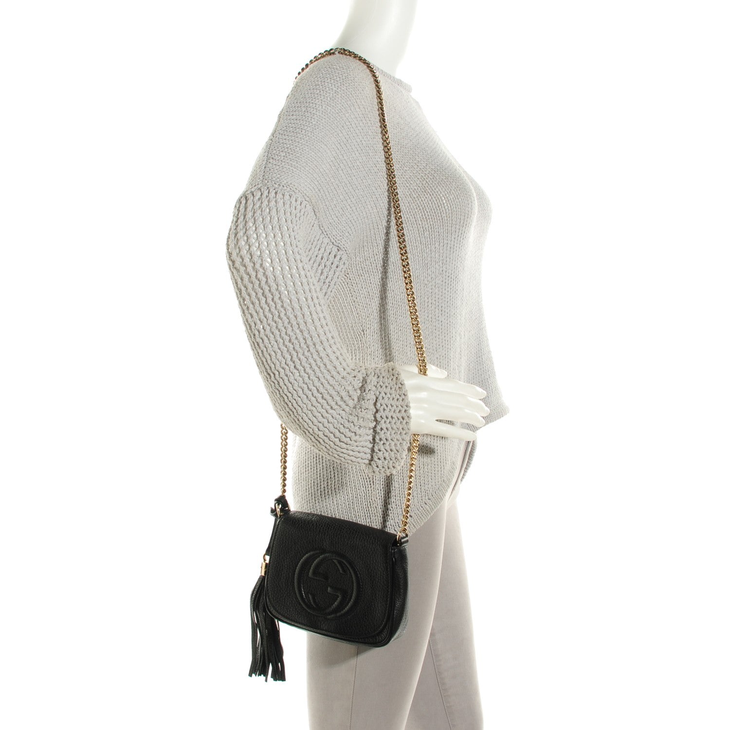 Gucci Pebbled Calfskin Small Soho Flap Crossbody Black 2 of 7
