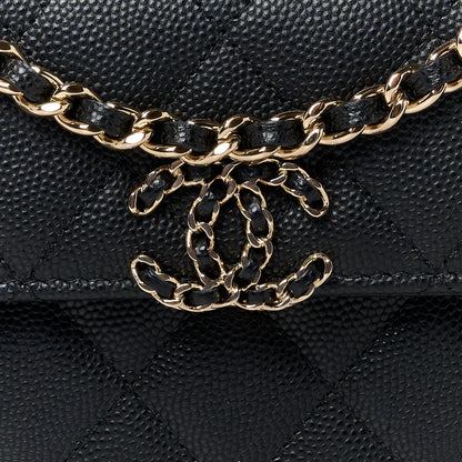 Chanel Caviar Quilted Chain Match Top Handle Phone Holder With Chain Black 8 of 10