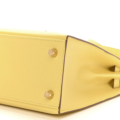 Hermes Epsom Kelly Sellier 25 Jaune Poussin 10 of 11