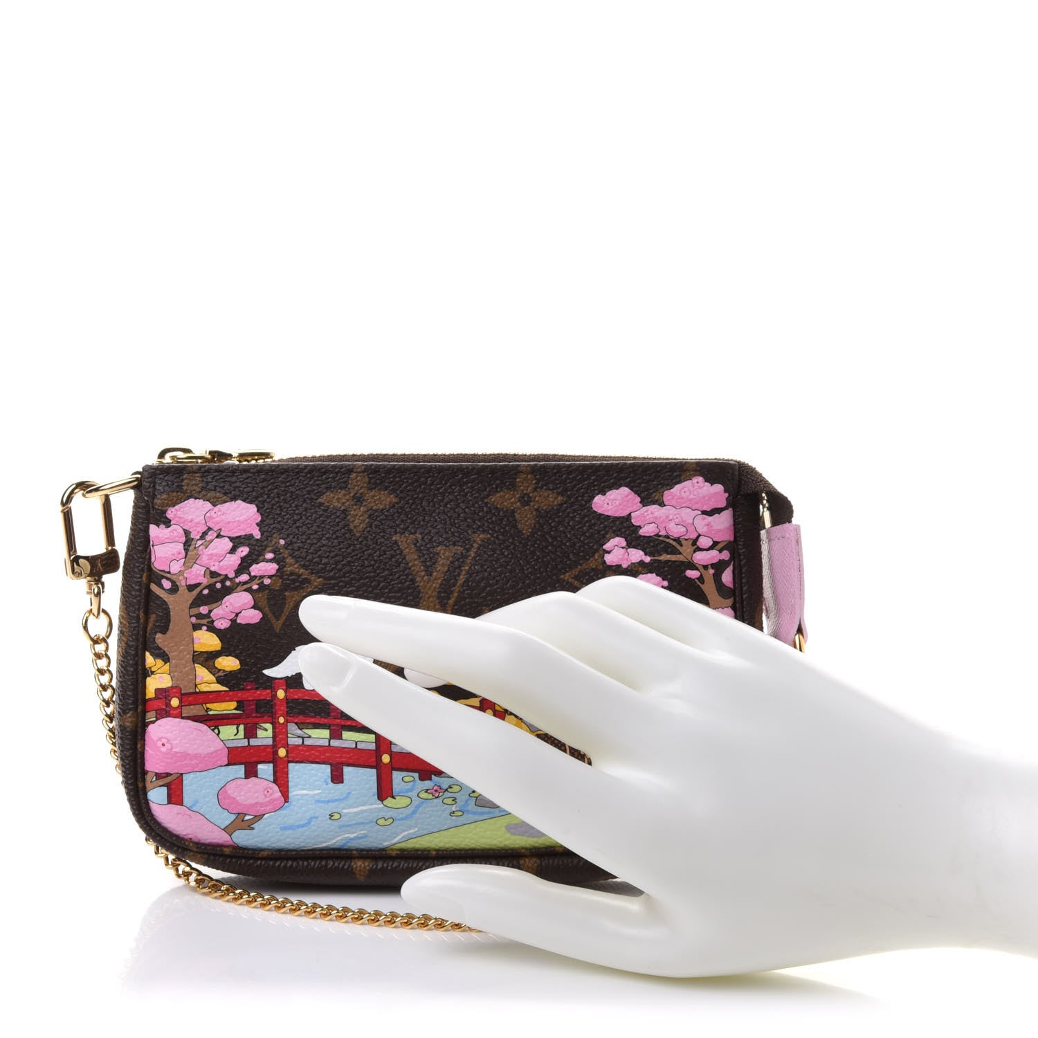 Louis Vuitton Monogram 2021 Christmas Animation Japanese Garden Mini Pochette Accessories Wisteria Pink 2 of 8