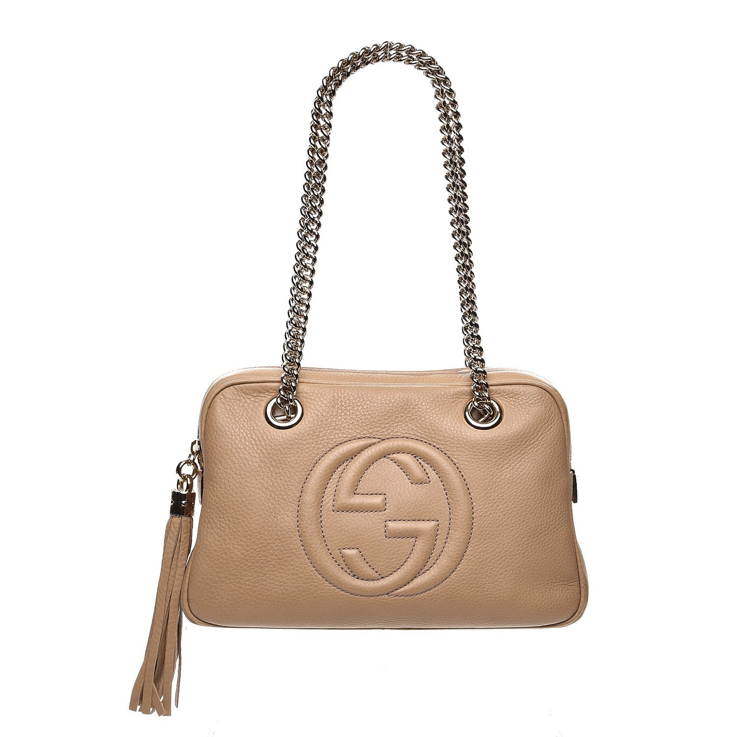 Pebbled Calfskin Small Soho Bowler Camelia