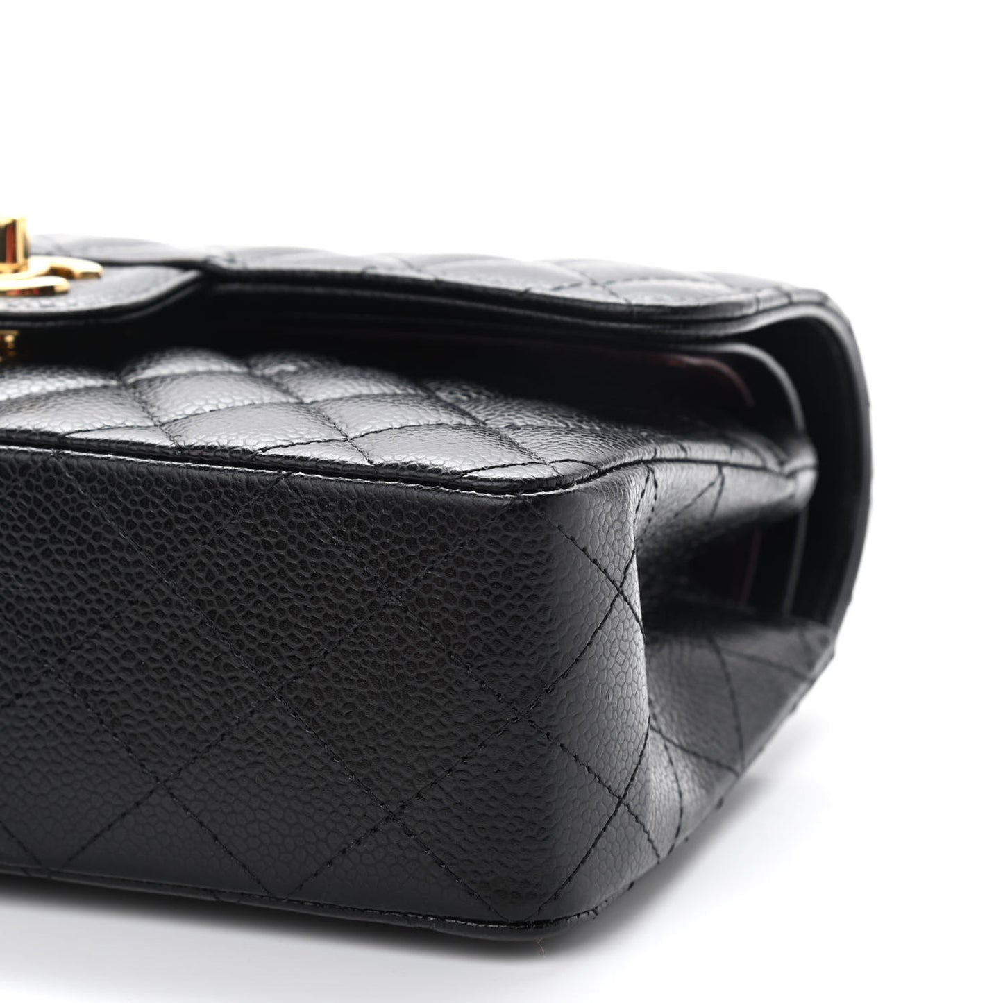 Caviar Quilted Small Double Flap Black