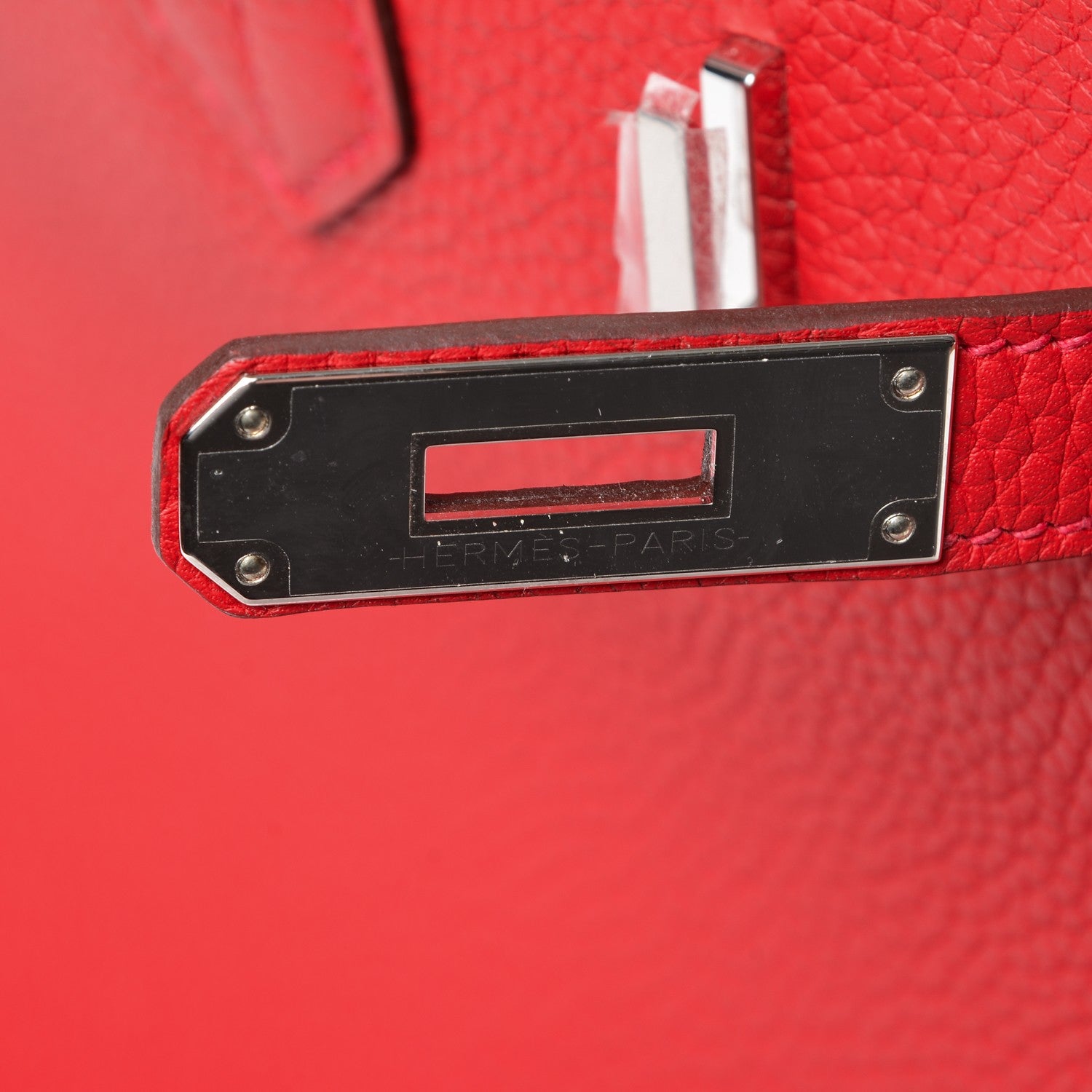 Hermes Taurillon Clemence Horseshoe Birkin 35 Rouge Casaque 8 of 24