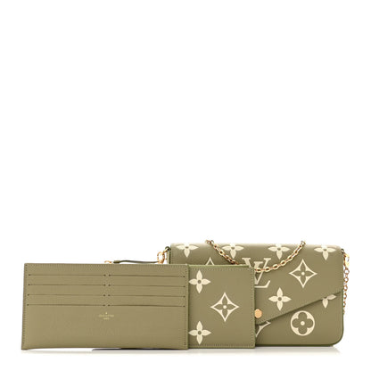 Louis Vuitton Empreinte Monogram Giant Felicie Pochette Khaki Creme 1 of 10