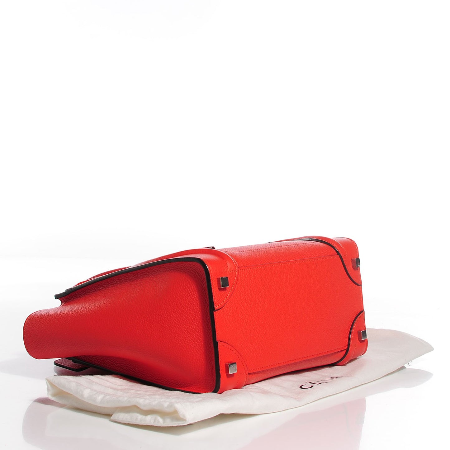 Drummed Calfskin Micro Luggage Vermillion