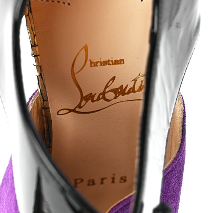 Christian Louboutin Patent Suede Kid Corsita 120 Ankle Boots 36.5 Violet Black 8 of 8