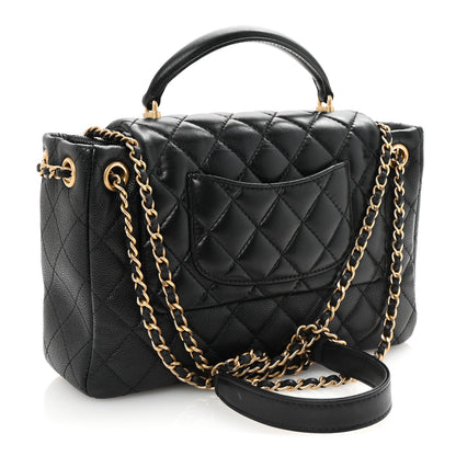 Chanel Caviar Calfskin Quilted Small Top Handle Flap Black 3 of 11
